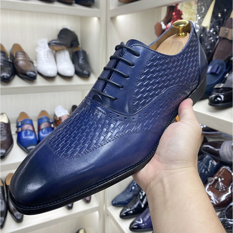 ParGrace Luxury Italian  Oxford Shoes Genuine Cow Leather