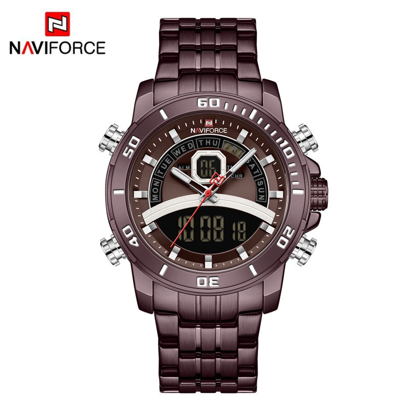 NAVIFORCE Luxury Digital Wristwatch Military Sport Quartz Waterproof