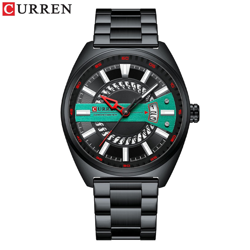 CURREN  Watch Stainless Steel Band Luxury Quartz Wristwatches Clock with Luminous