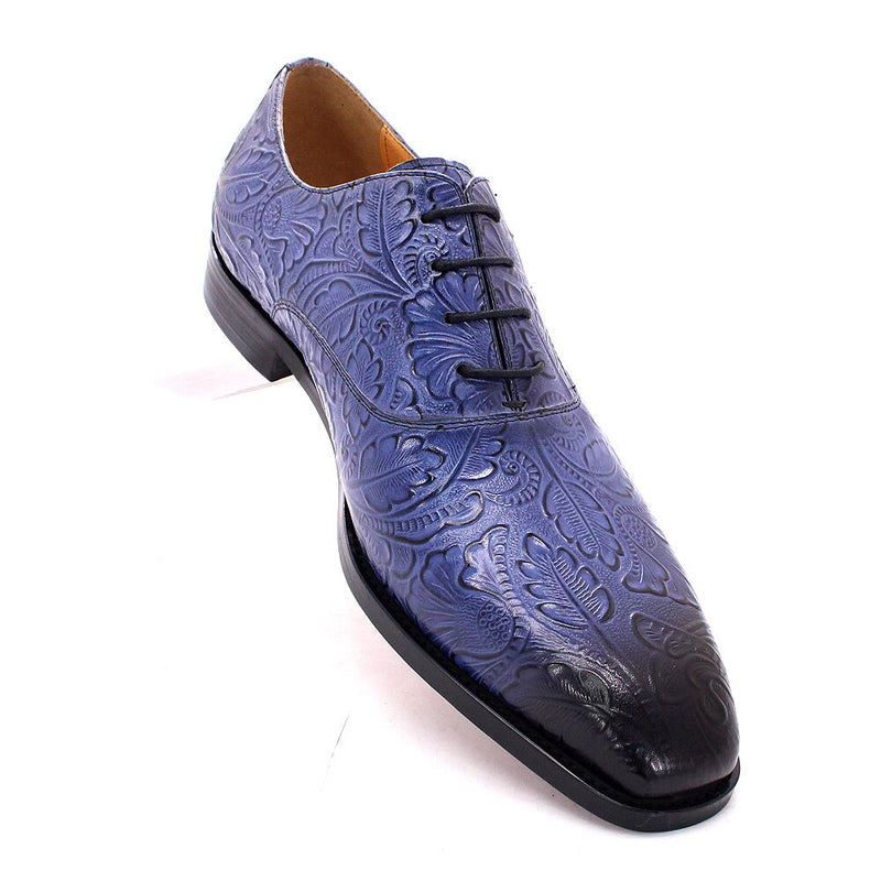 ParGrace Buckle Lace Up Pointed Oxford Genuine Leather