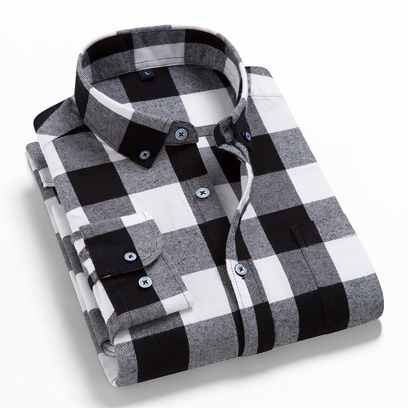 ParGrace Flannel Plaid Shirt 100% Cotton Soft Comfort Slim Fit Styles