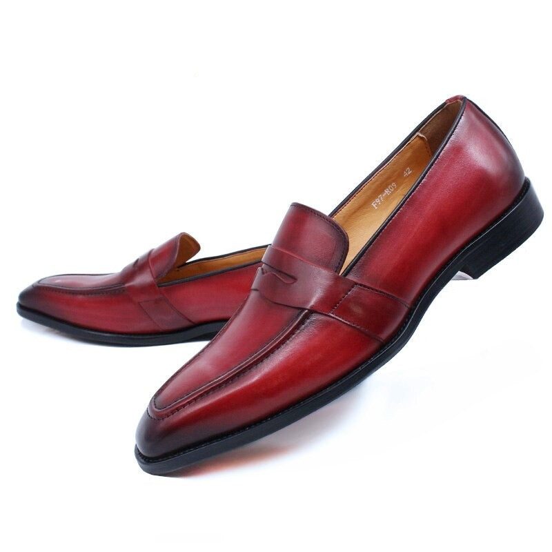 ParGrace Loafers Genuine Leather Slip wedding Party