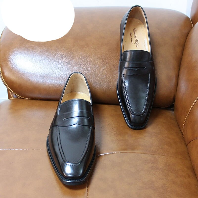 ParGrace Loafers Genuine Leather Slip wedding Party