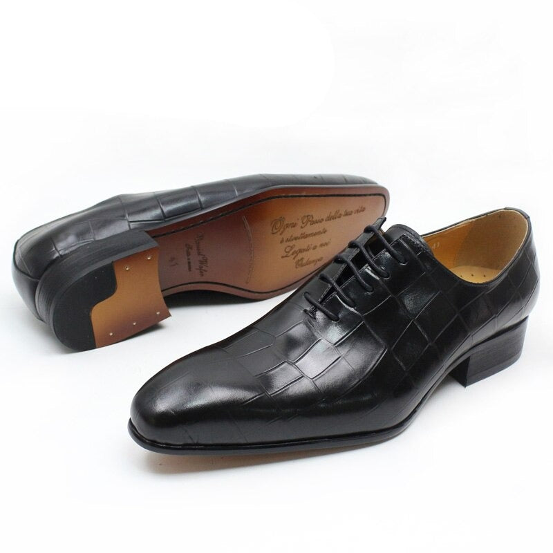 ParGrace New Style  Leather Shoes Crocodile Skin