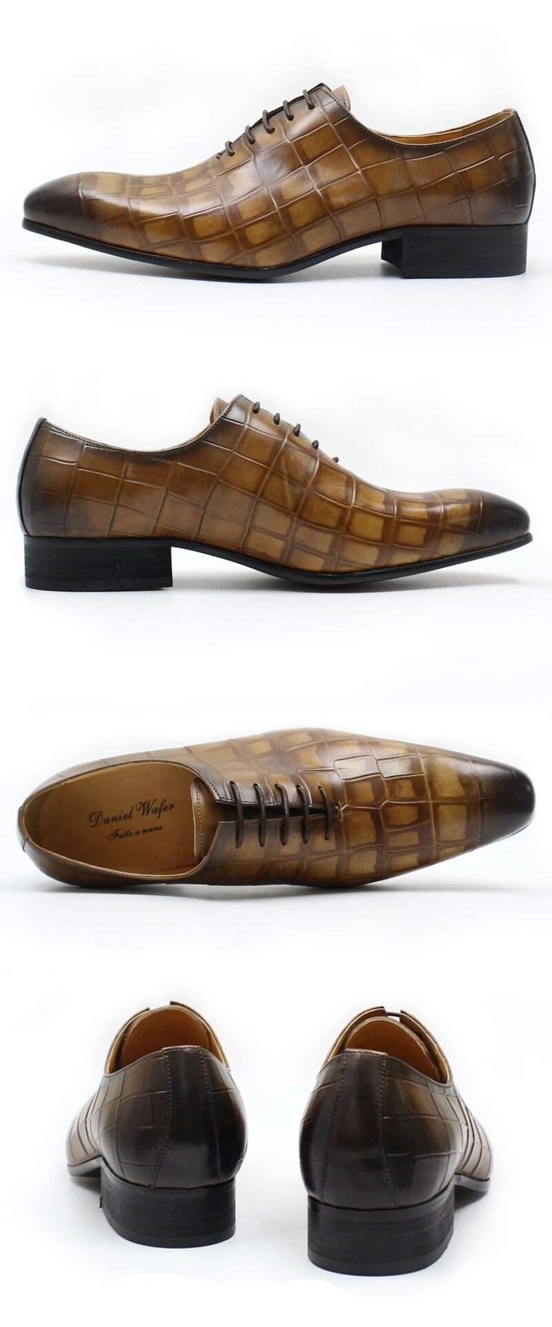 ParGrace New Style  Leather Shoes Crocodile Skin