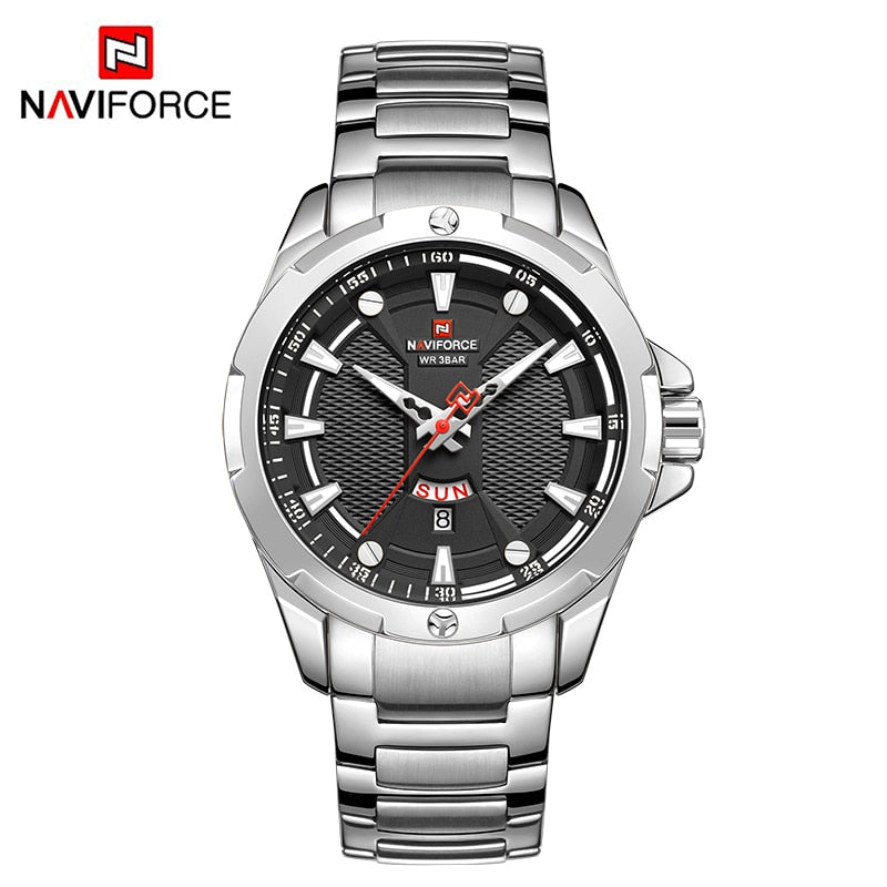 NAVIFORCE   Military Sport Quartz Wristwatch Casual Clock Stainless Steel Wateproof