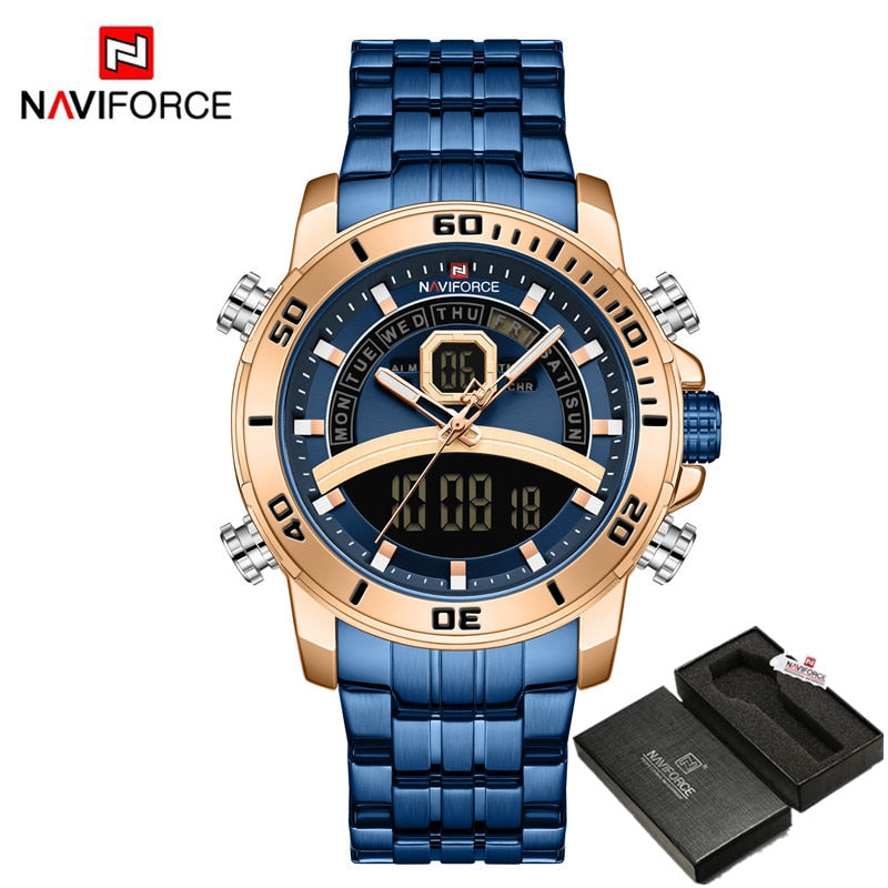 NAVIFORCE Luxury Digital Wristwatch Military Sport Quartz Waterproof