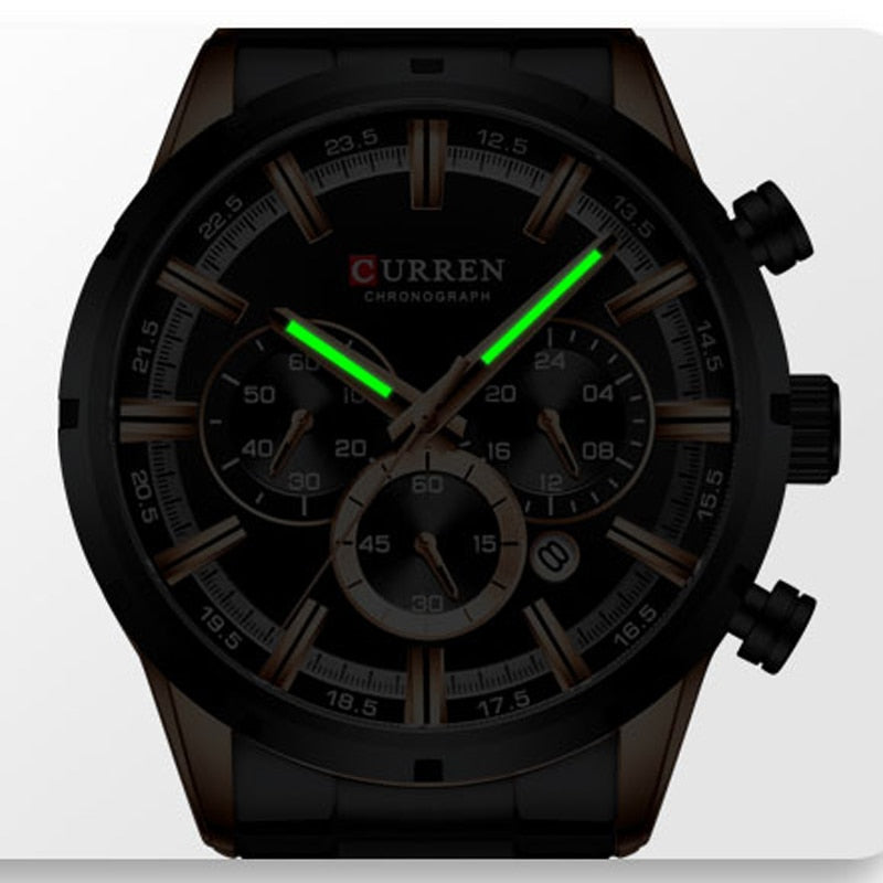 CURREN 2023 Watches with Stainless Steel Top Brand Luxury Sports Chronograph Quartz
