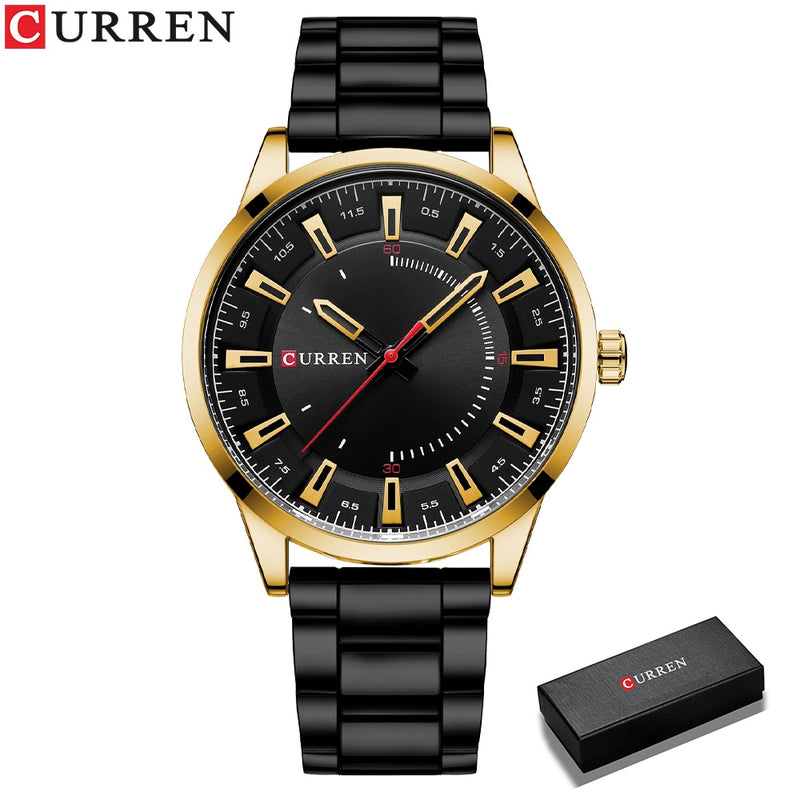 CURREN  Simple Style Men Watches Quartz Wristwatches Stainless Steel Band