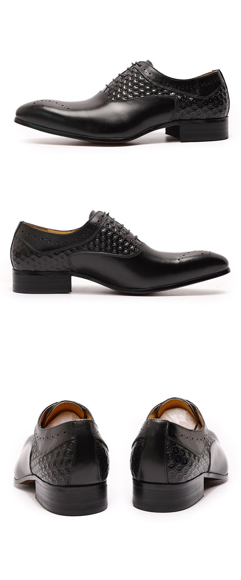 Italian Luxury  Oxford Leather Shoes  Lace Up Pointed  Office Business Formal Shoes