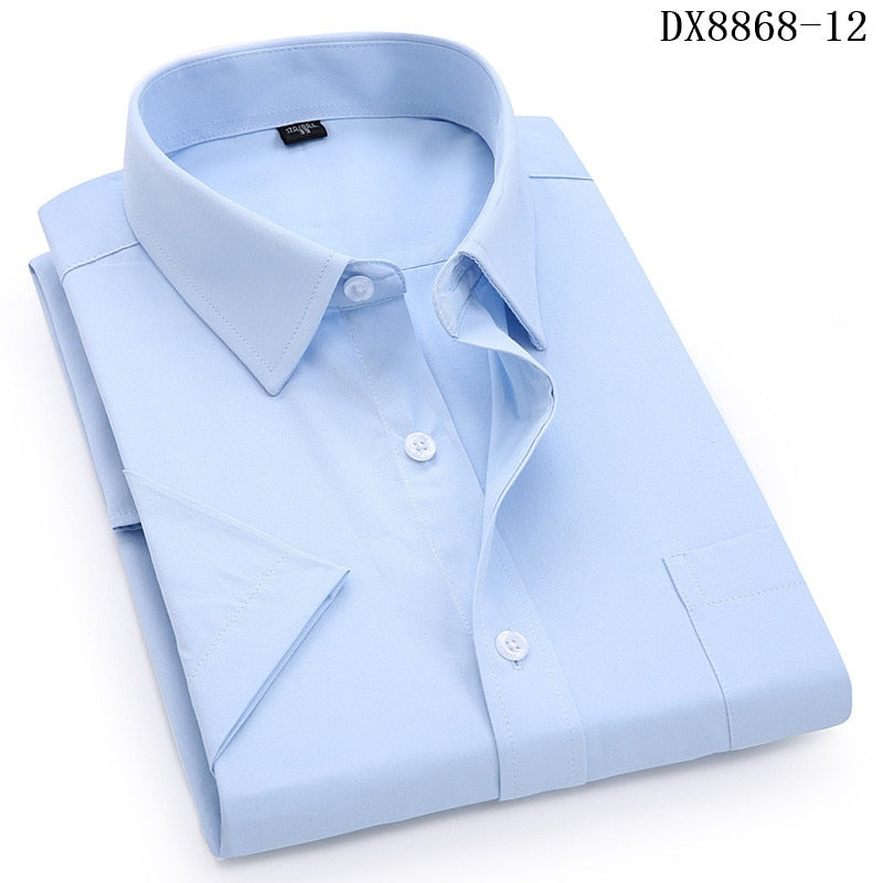 ParGrace Short Sleeved Shirt Summer  Regular Fit Shirt Men Social Shirts