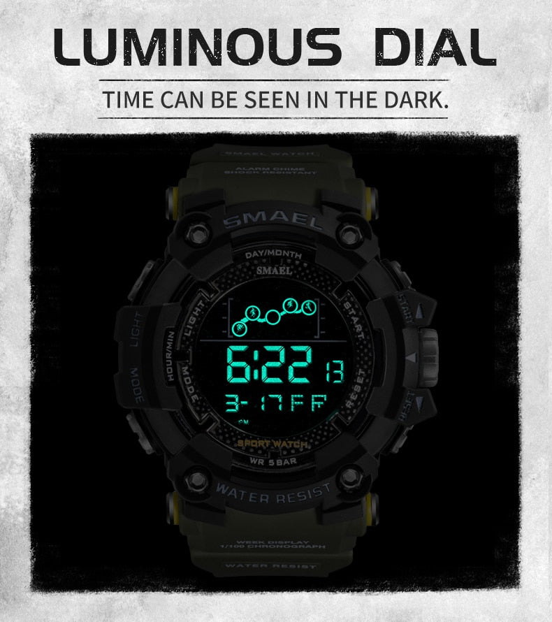 SMAEL Military Waterproof Sport Wrist Watch Digital