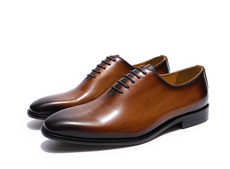 ParGrace Whole Cut Oxfords Plain Toe Genuine Leather