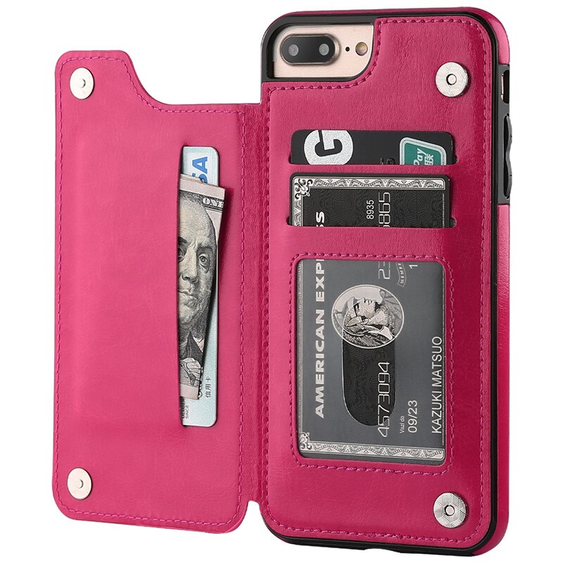 Luxury Slim Fit Premium Leather Cover For iPhones Plus Wallet Card Slots Shockproof Flip Case