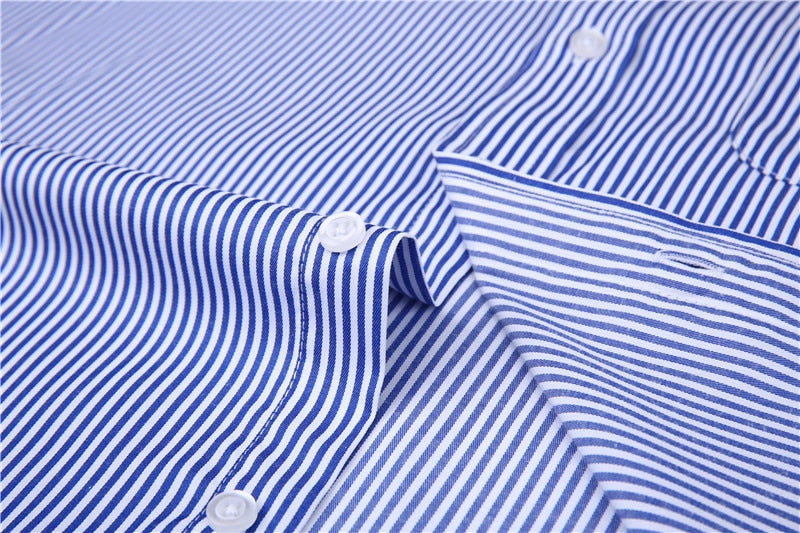 ParGrace Striped  French Cufflinks Shirts with Long Sleeve