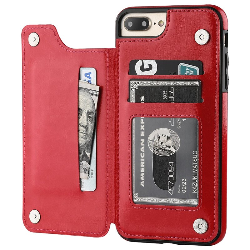 Luxury Slim Fit Premium Leather Cover For iPhones Plus Wallet Card Slots Shockproof Flip Case