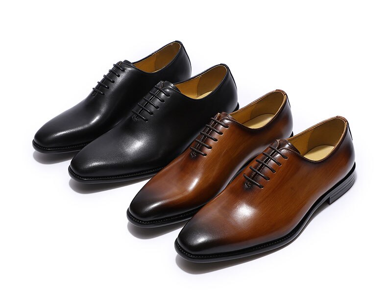 ParGrace Whole Cut Oxfords Plain Toe Genuine Leather
