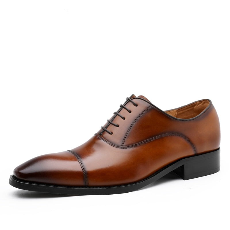 ParGrace Oxfords Triple Joint Genuine Leather  Lace Up