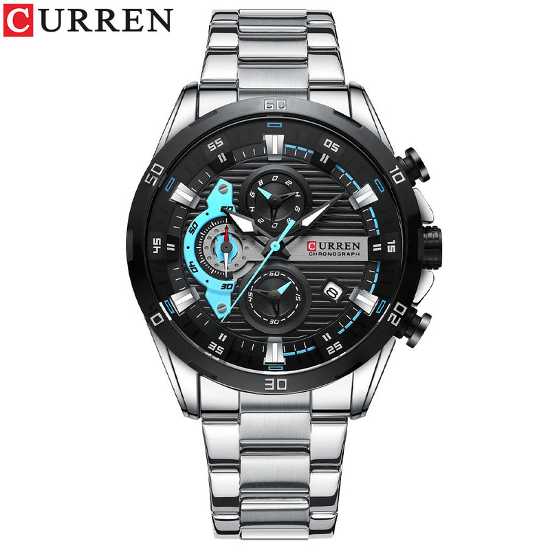 CURREN Stainless Steel WatchesCreative  Luminous Dial with Chronograph