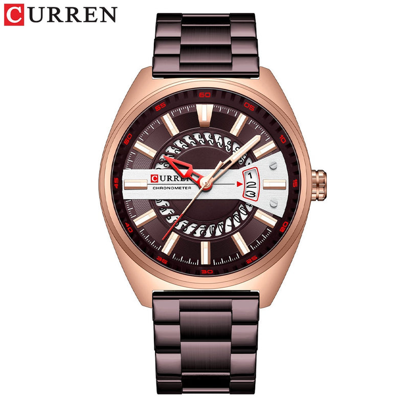 CURREN  Watch Stainless Steel Band Luxury Quartz Wristwatches Clock with Luminous