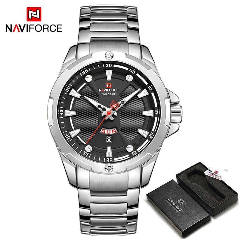 NAVIFORCE   Military Sport Quartz Wristwatch Casual Clock Stainless Steel Wateproof