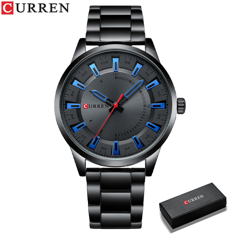 CURREN  Simple Style Men Watches Quartz Wristwatches Stainless Steel Band