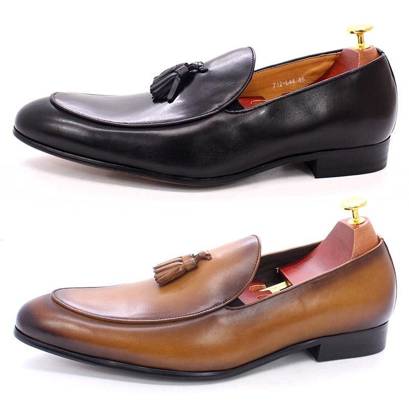 ParGrace Luxury Italian Loafers  Slip on Tassel Loafer  Shoes for Men