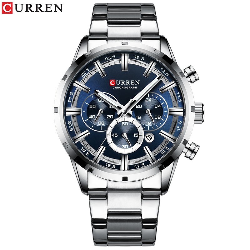 CURREN 2023 Watches with Stainless Steel Top Brand Luxury Sports Chronograph Quartz