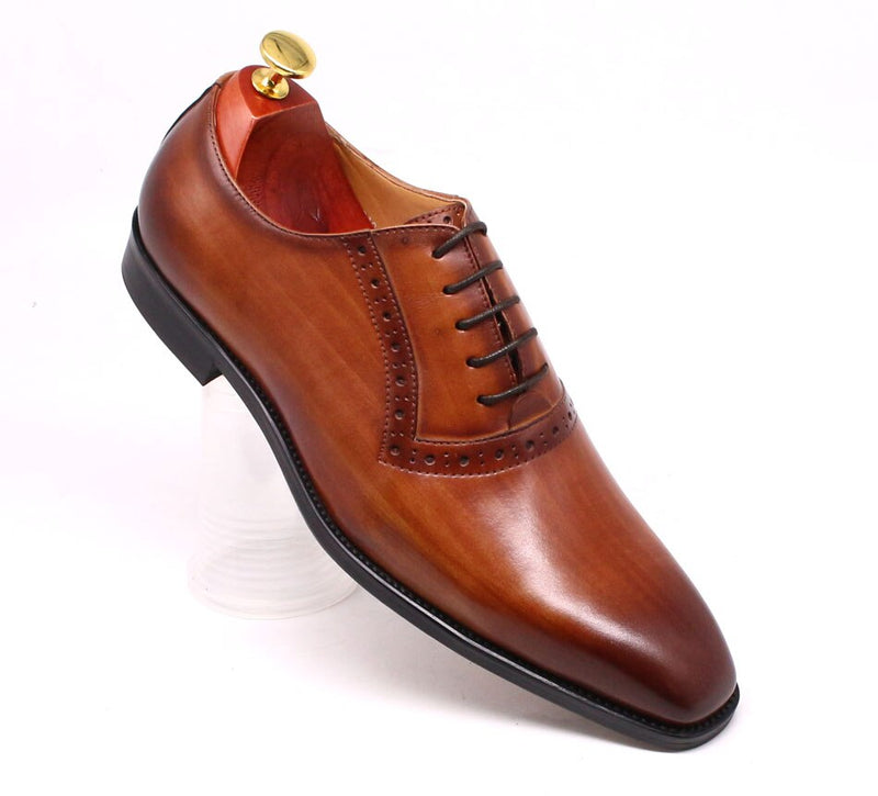 ParGrace Celeo Genuine Leather Oxfords Plain Toe