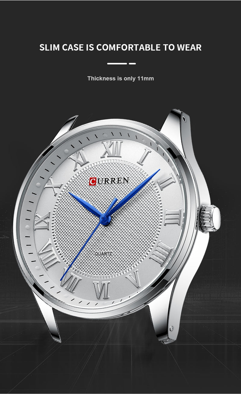 CURREN Quartz Wristwatches  with Stainless Steel Band Simple  with Rome Numbers