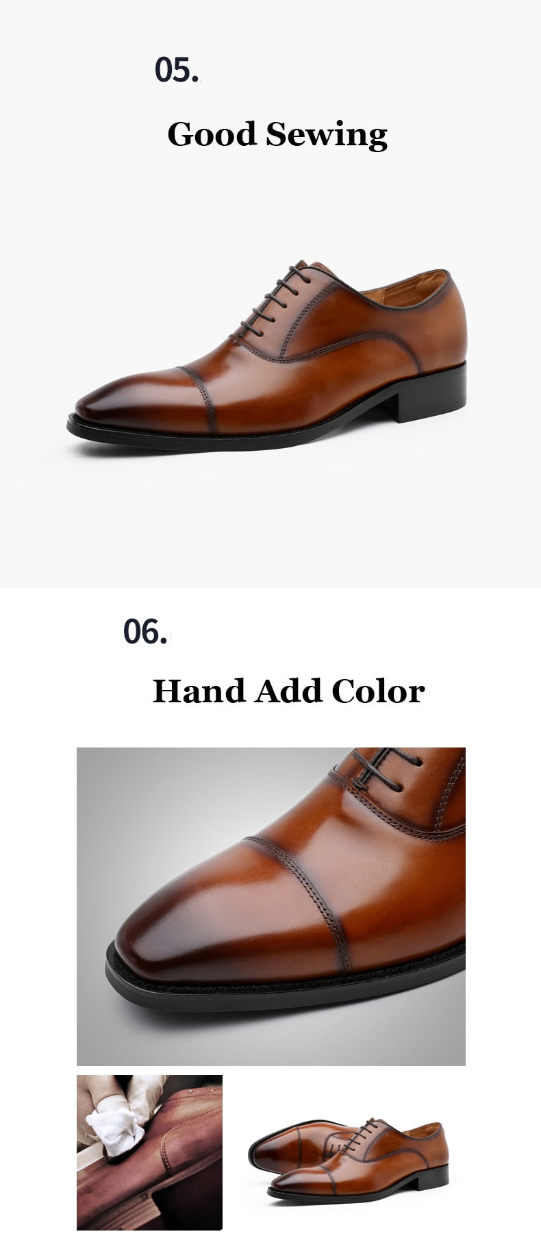ParGrace Oxfords Triple Joint Genuine Leather  Lace Up