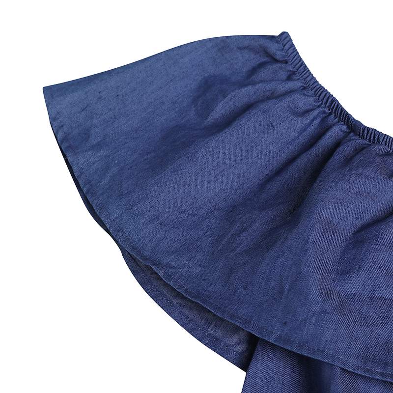 ParGrace Denim Jeans Bib Full Length  Causal Jumpsuit Pants