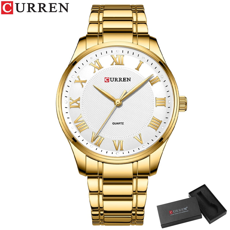 CURREN Quartz Wristwatches  with Stainless Steel Band Simple  with Rome Numbers