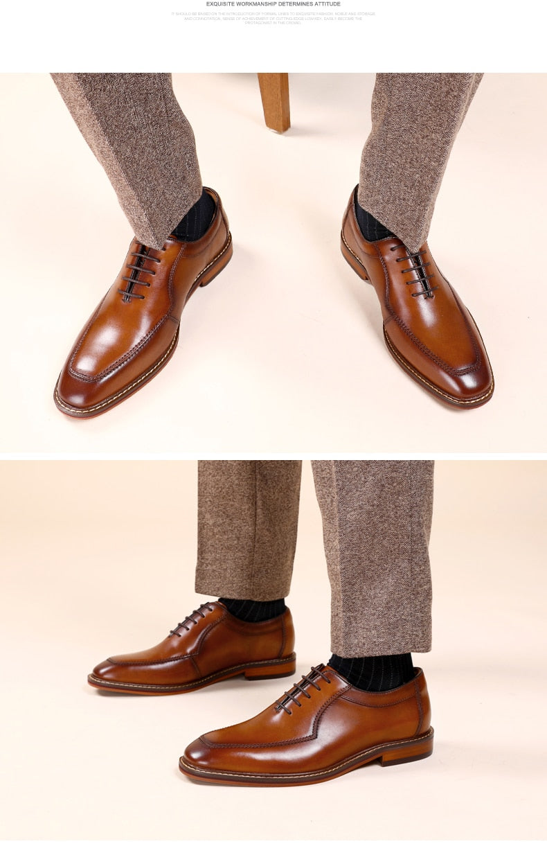 ParGrace  Italian Formal Oxfords Genuine Leather