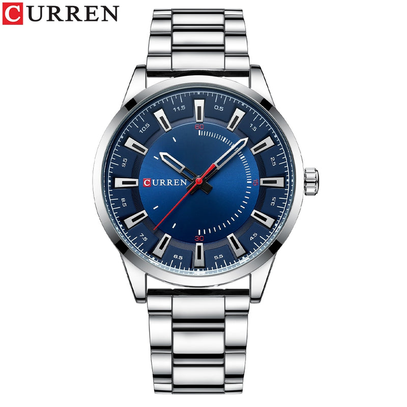 CURREN  Simple Style Men Watches Quartz Wristwatches Stainless Steel Band