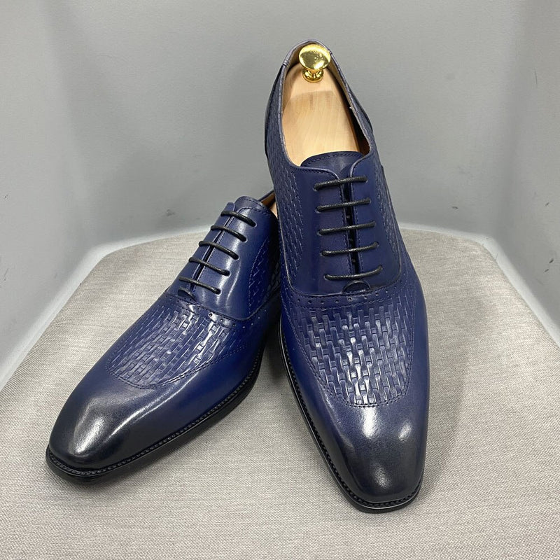 ParGrace Luxury Italian  Oxford Shoes Genuine Cow Leather