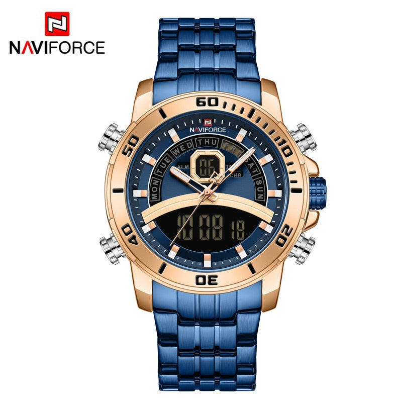 NAVIFORCE Luxury Digital Wristwatch Military Sport Quartz Waterproof