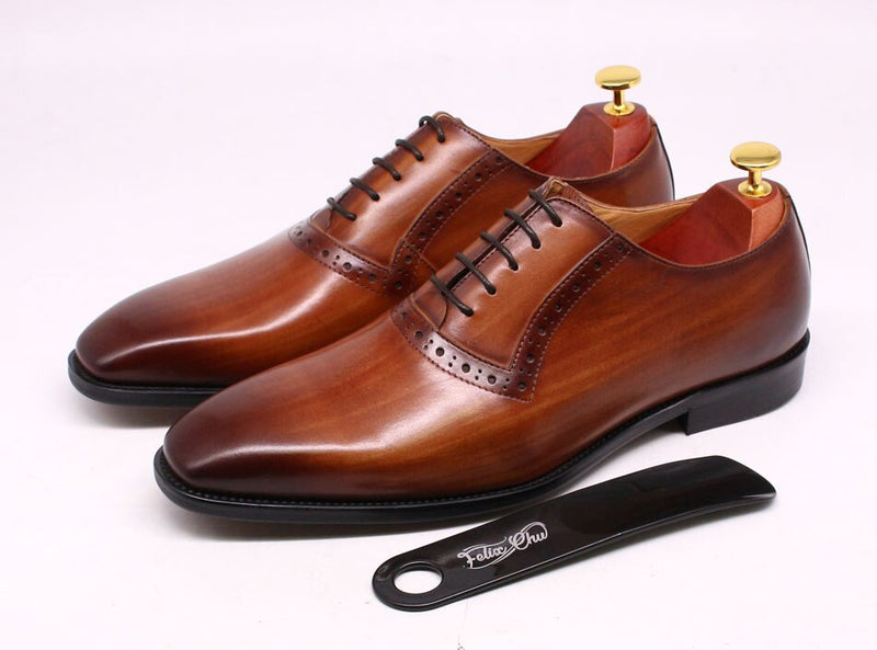 ParGrace Celeo Genuine Leather Oxfords Plain Toe