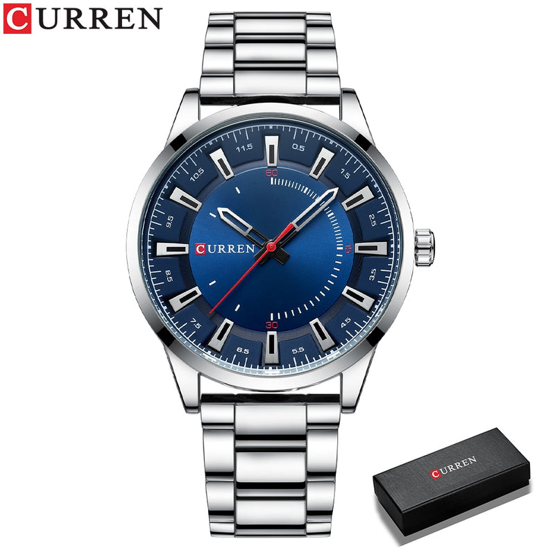 CURREN  Simple Style Men Watches Quartz Wristwatches Stainless Steel Band