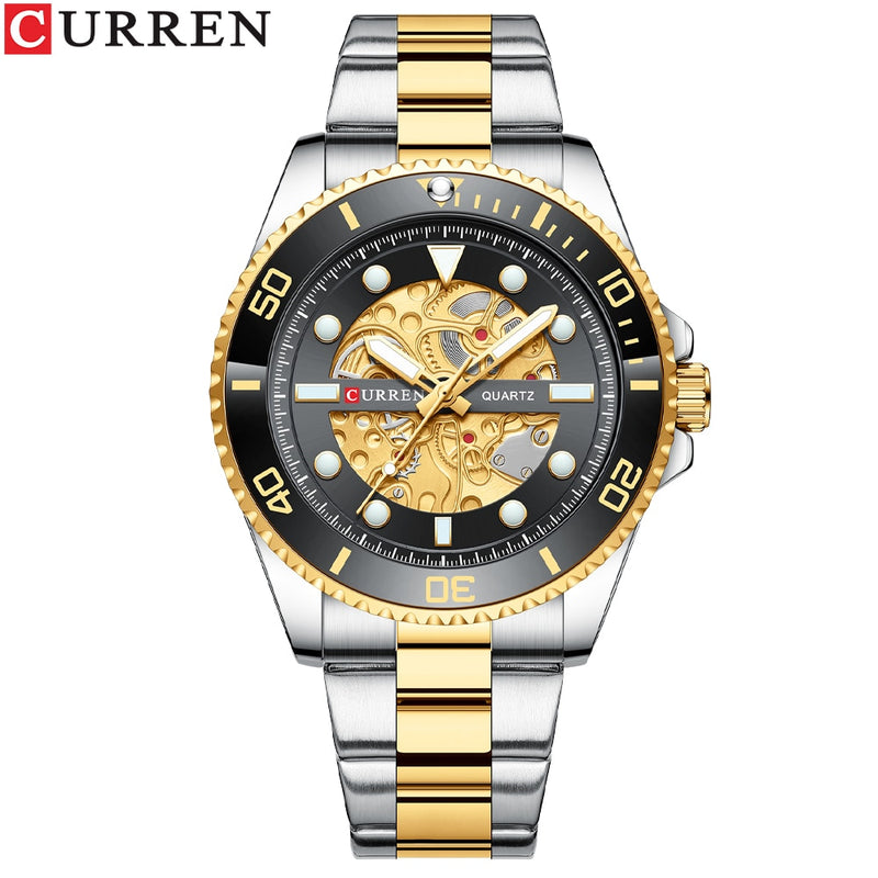 CURREN  Mechanical Design Quartz  Stainless Steel Band Luminous Wrist watches