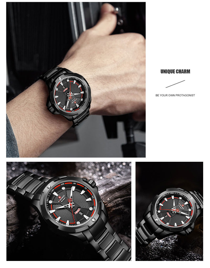 NAVIFORCE   Military Sport Quartz Wristwatch Casual Clock Stainless Steel Wateproof