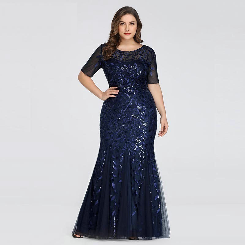 ParGrace  Sequin Mesh Mermaid Slim Evening Dress