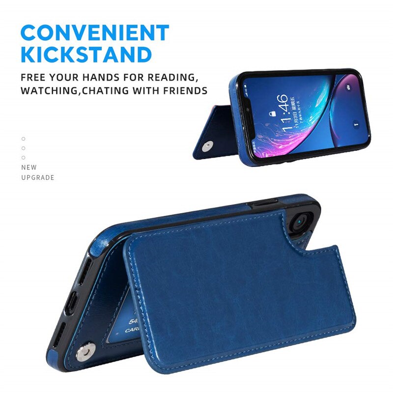 Luxury Slim Fit Premium Leather Cover For iPhones Plus Wallet Card Slots Shockproof Flip Case