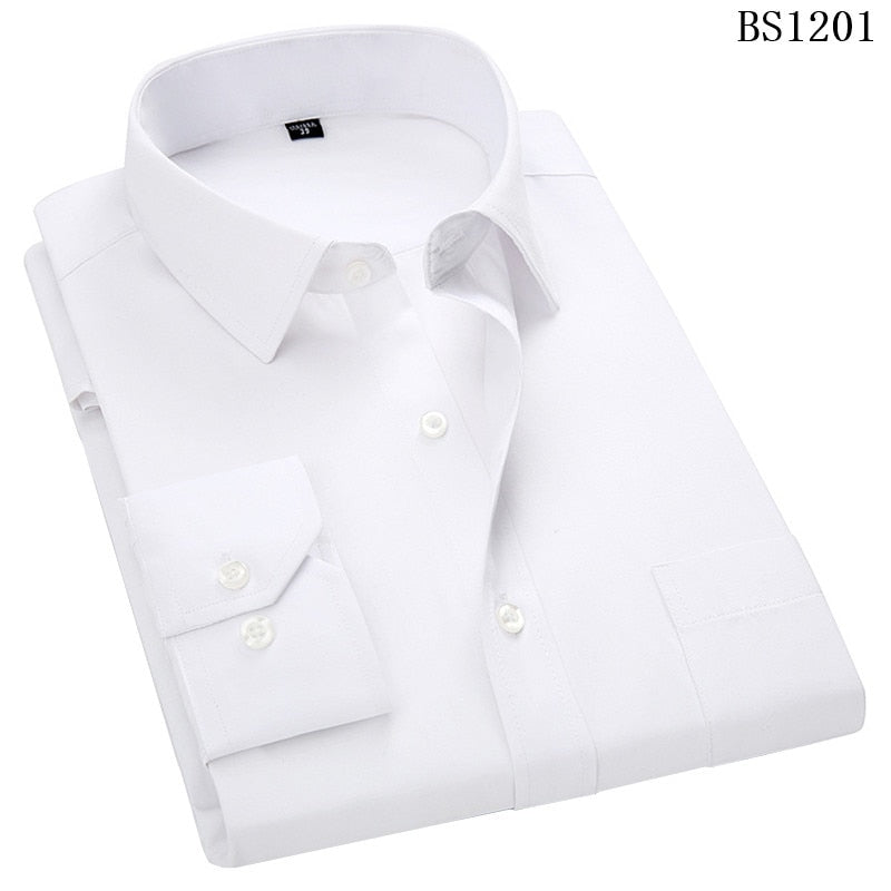 ParGrace Slim Fit  Long Sleeved Shirt Classic Striped Male Social Dress Shirts