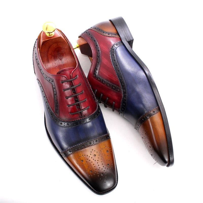 ParGrace‘s Oxford Shoes Handmade Genuine Calfskin Leather Brogue