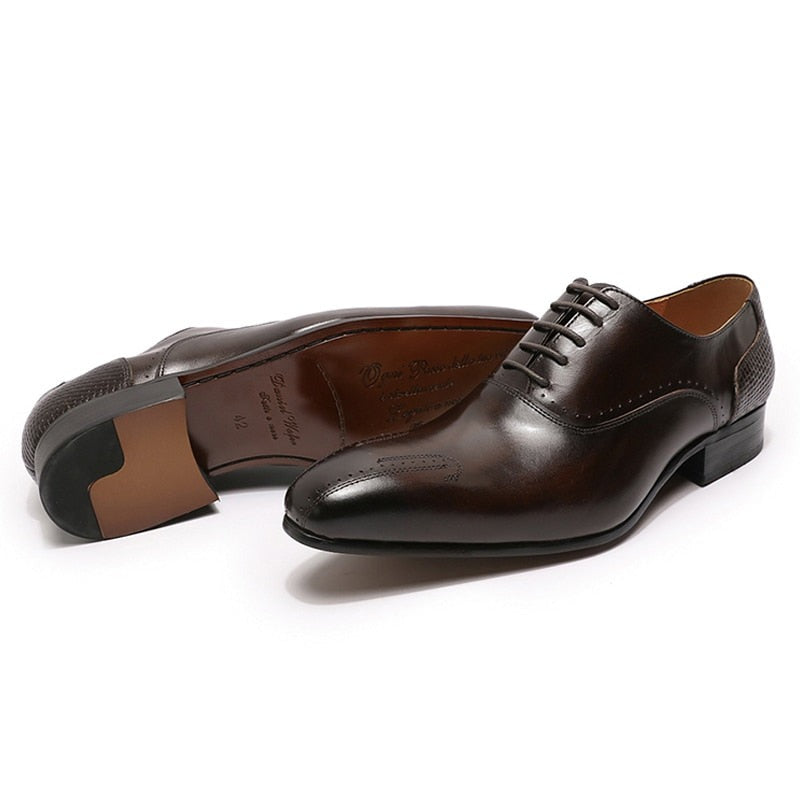 ParGrace Genuine Leather Shoes Lace Up for Wedding, Office & Business