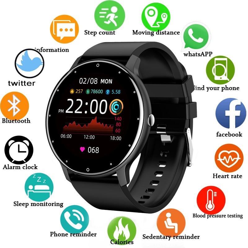 Smart Watch Full Touch Screen Sport Fitness  IP67 Waterproof Bluetooth For Android IOS