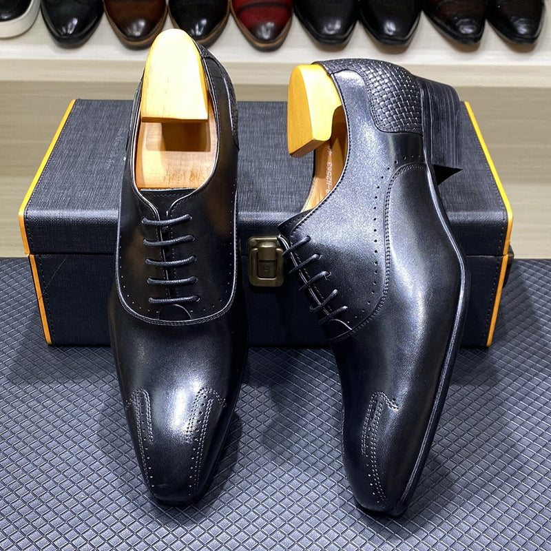 ParGrace Genuine Leather Shoes Lace Up for Wedding, Office & Business