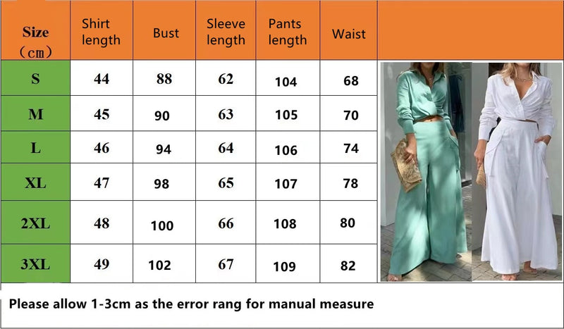 Elegant 2 Piece set Suits Long Sleeve Shirt And Wide Leg Straight Pants Streetwear