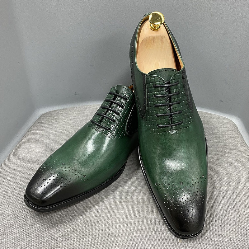 ParGrace Genuine Leather  Lace-Up Oxford Celeo